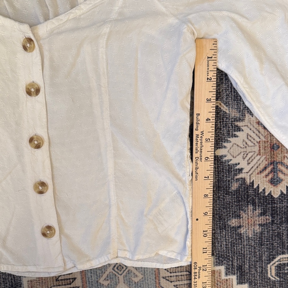 Abercrombie & Fitch White Button-Down Blouse Long Sleeve Women’s Size Small - Picture 11 of 12
